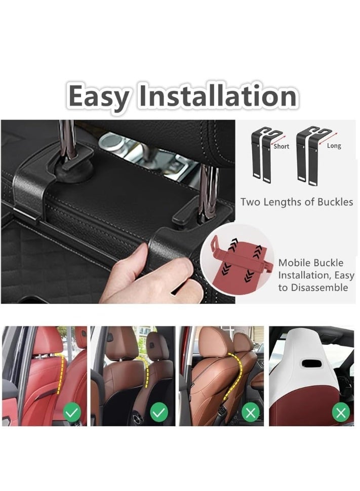 Soofam Car Back Seat Storage Organizers, with 2 Drink Cup Holder, Tissue Box and Storage Box Hook, Auto Multi Functional Storage, for Kids, Men, Women and Travel (Black) - Image 2